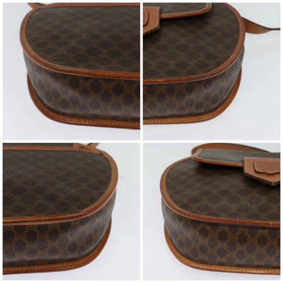 CELINE Macadam Canvas Shoulder Bag PVC Leather Brown Gold Auth 121435 - Picture 14 of 16